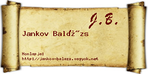 Jankov Balázs névjegykártya